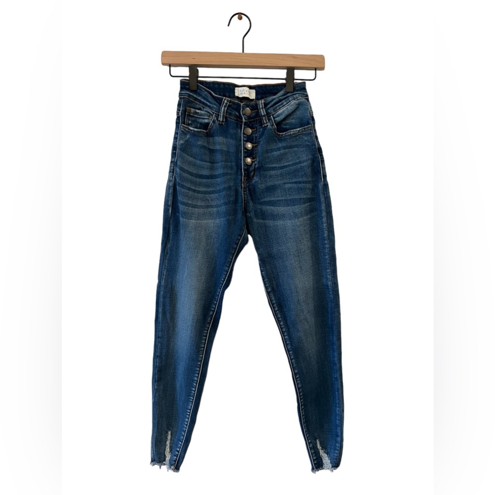 Nature Denim (Pink Lily) Slightly Distressed Denim Skinny Jeans